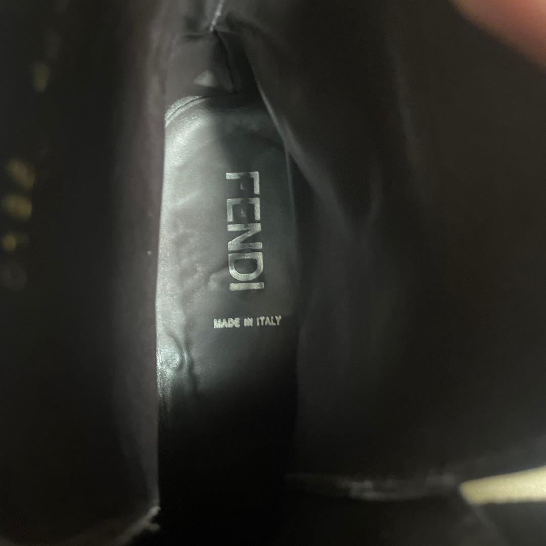 FENDI ジョッパーブーツ レザー ブラウン スクエアトゥ フェンディ