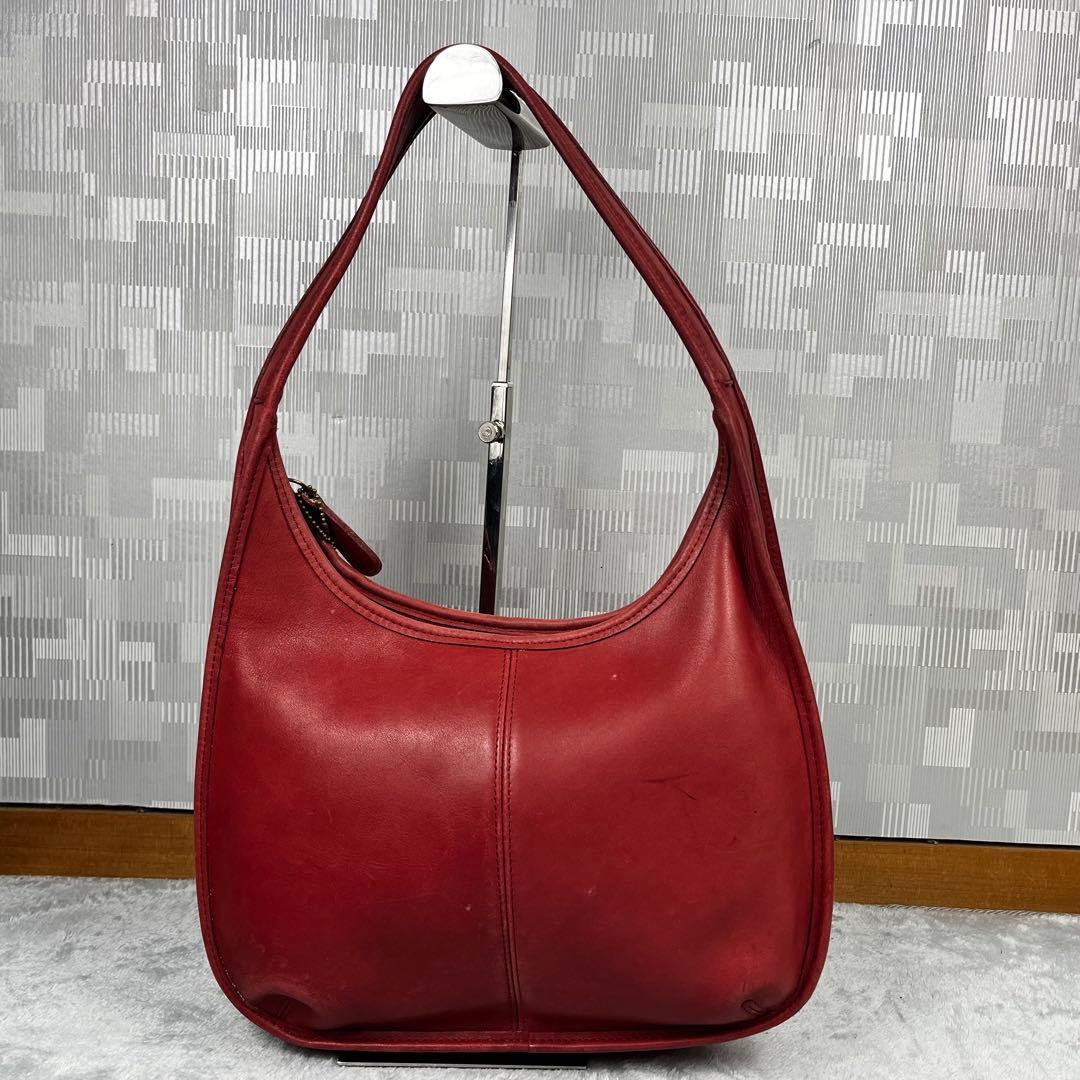 バッグ Old Coach Hobo Ergo Zip Red Rare