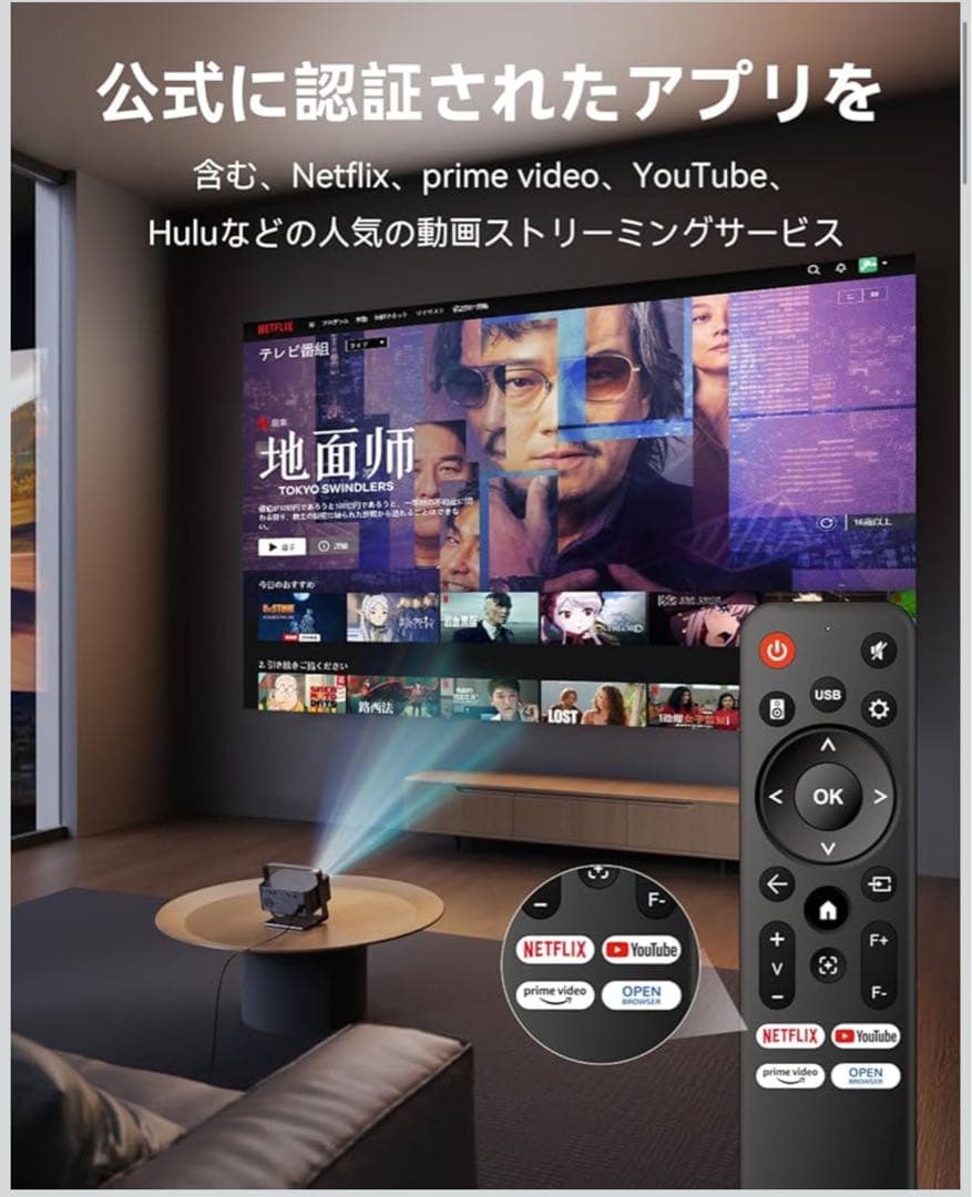 【在庫一掃セール】ネイティブ1080P プロジェクター 4K