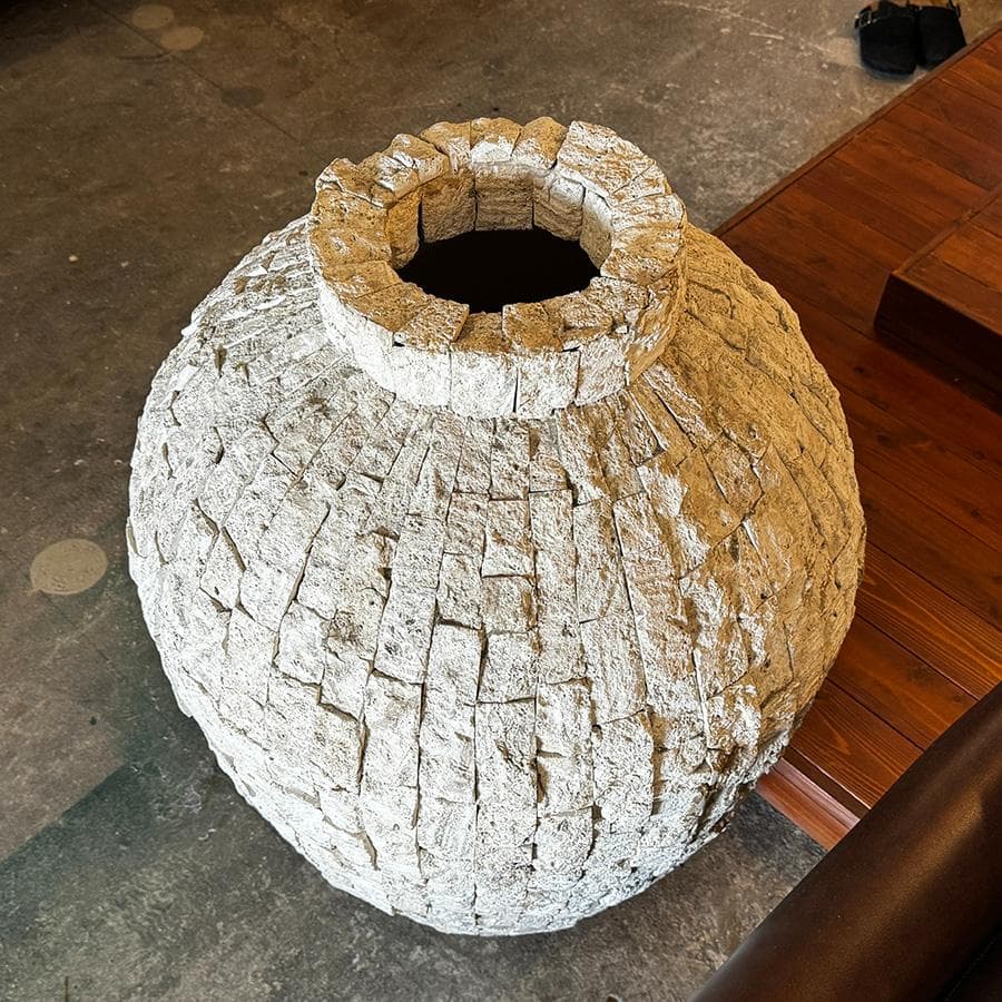 現代アート 石のお洒落な 壺 高さ94cm ヨーロピアン アジアン