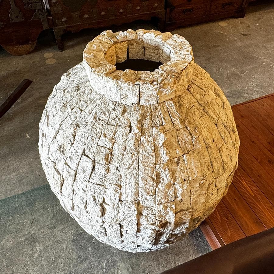 現代アート 石のお洒落な 壺 高さ94cm ヨーロピアン アジアン