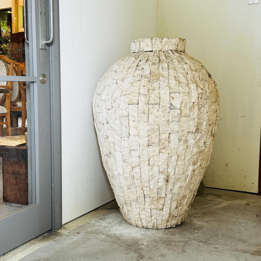 現代アート 石のお洒落な 壺 高さ94cm ヨーロピアン アジアン