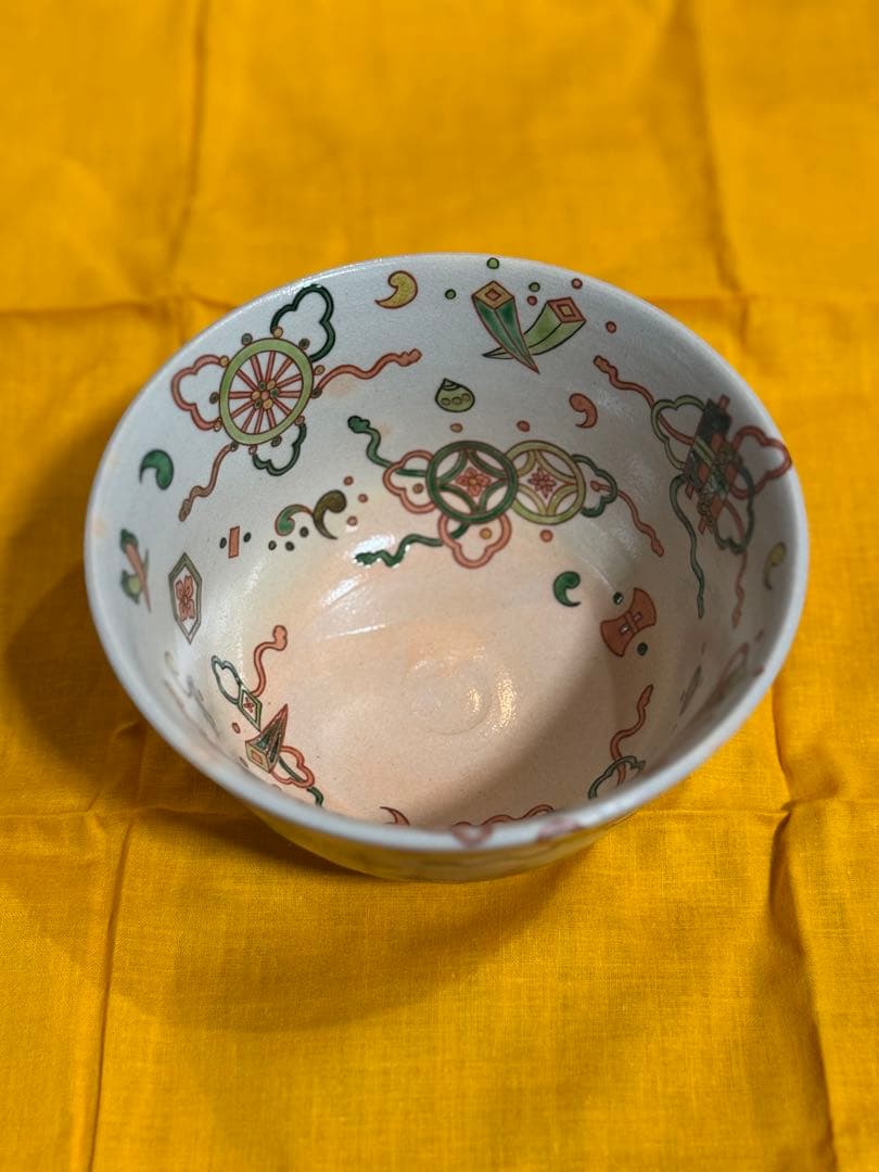 三浦竹泉「色絵宝尽し　茶碗」　友箱　茶道具