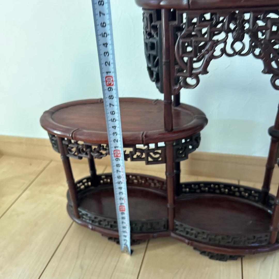木製 盆栽用古作飾り台 骨董品 木工 小品用 香炉台 瓶台 花台 盆栽台