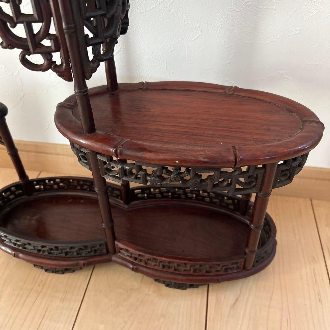 木製 盆栽用古作飾り台 骨董品 木工 小品用 香炉台 瓶台 花台 盆栽台