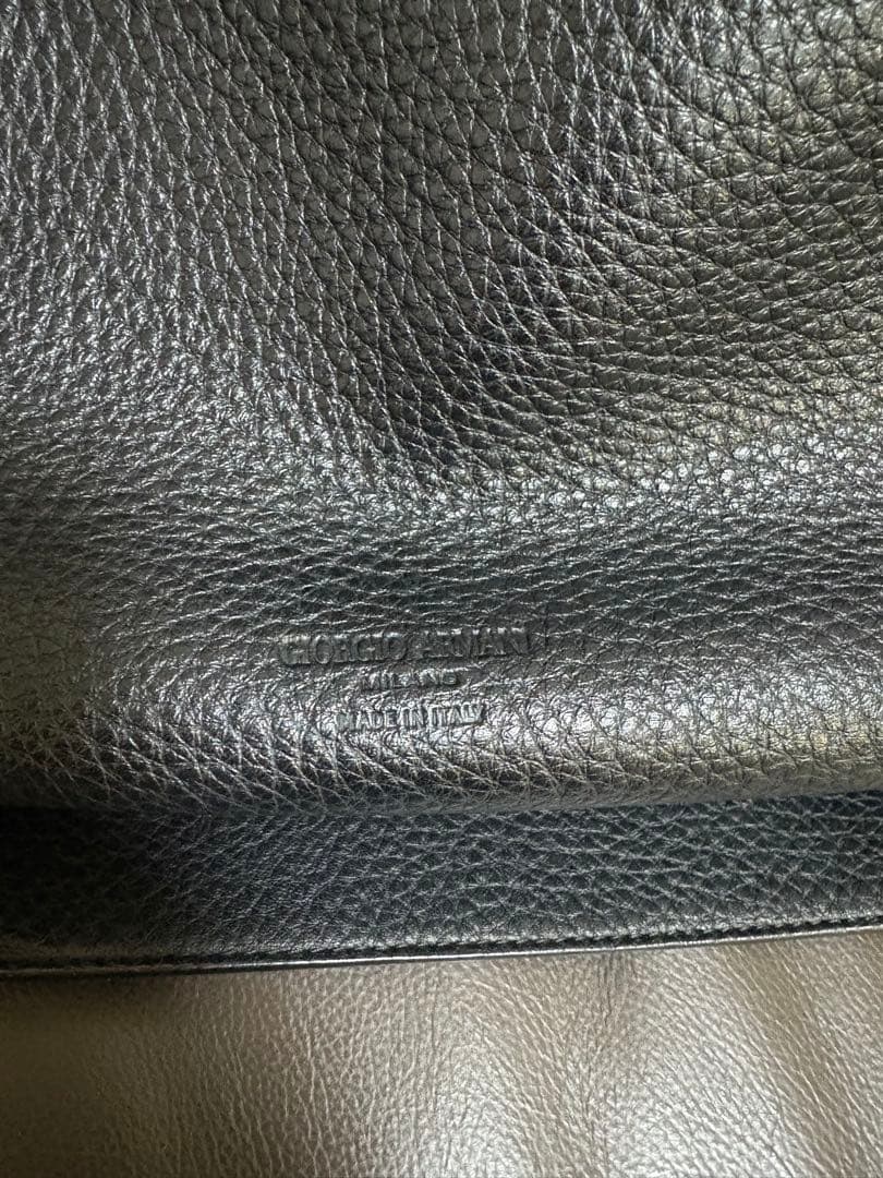 GIORGIO ARMANI 2wayショルダー　レザー　バッグ　黒