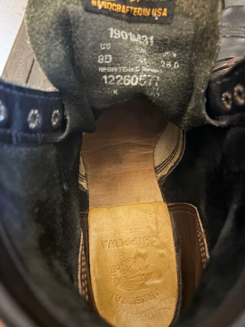 【CHIPPEWA 】チペワブーツ キャップトゥ ８Ｄ26㎝