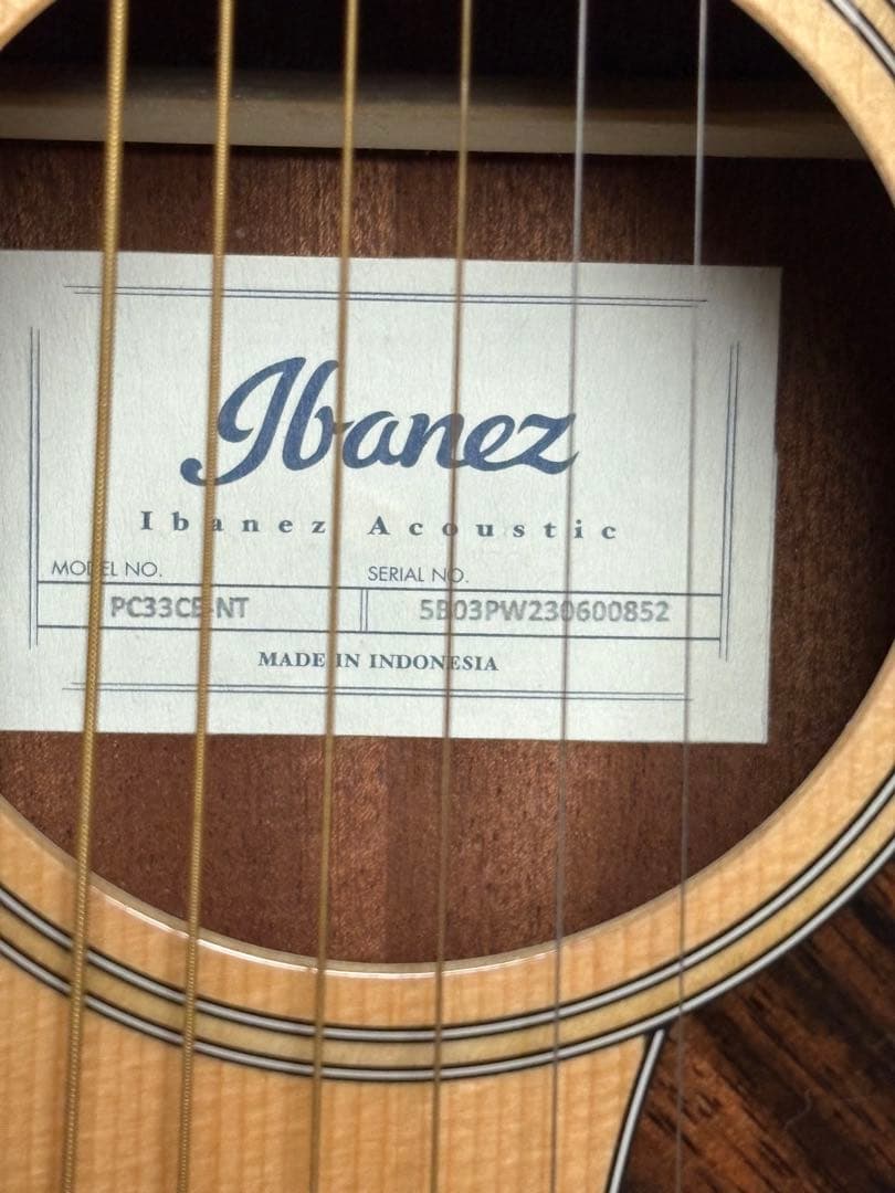 極美品 Ibanez PC33CE NTエレアコギター アイバニーズ