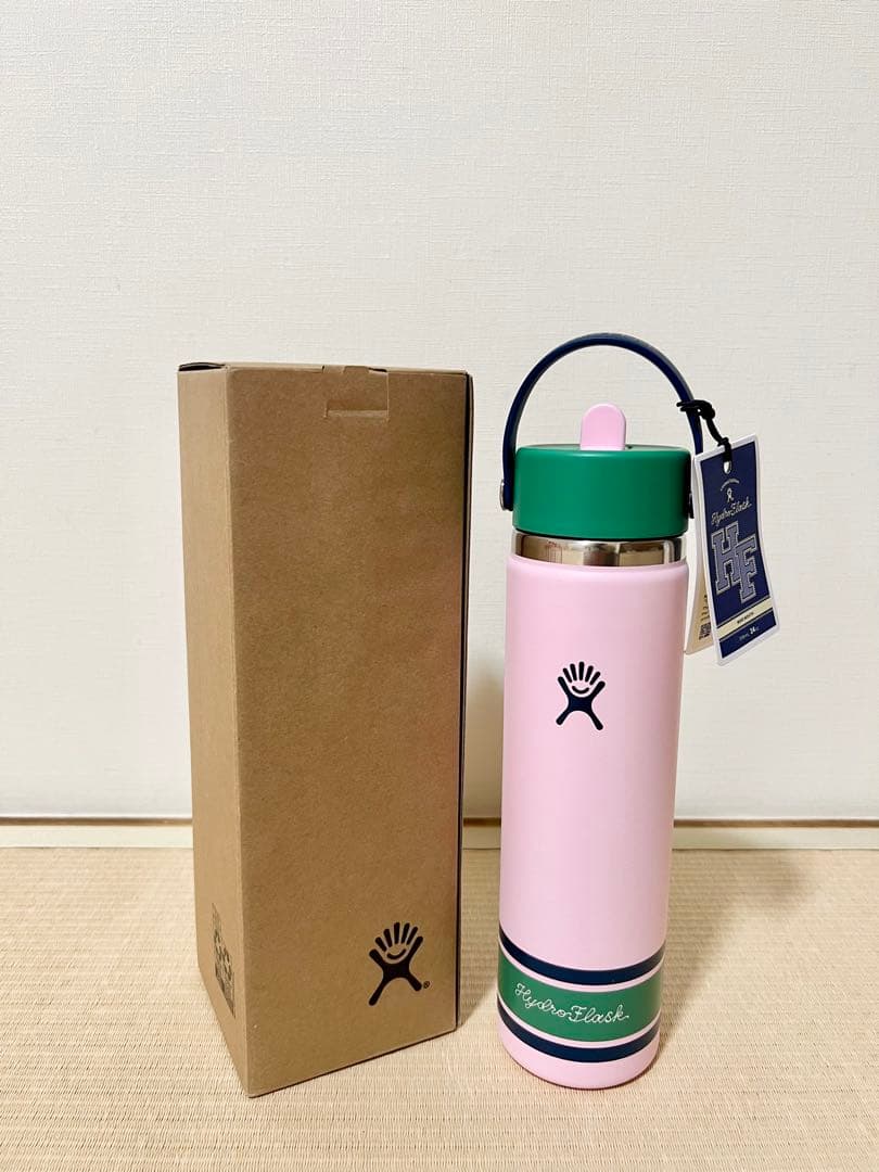 ハイドロフラスク 限定 24oz Campus Ivoryストロー付水筒