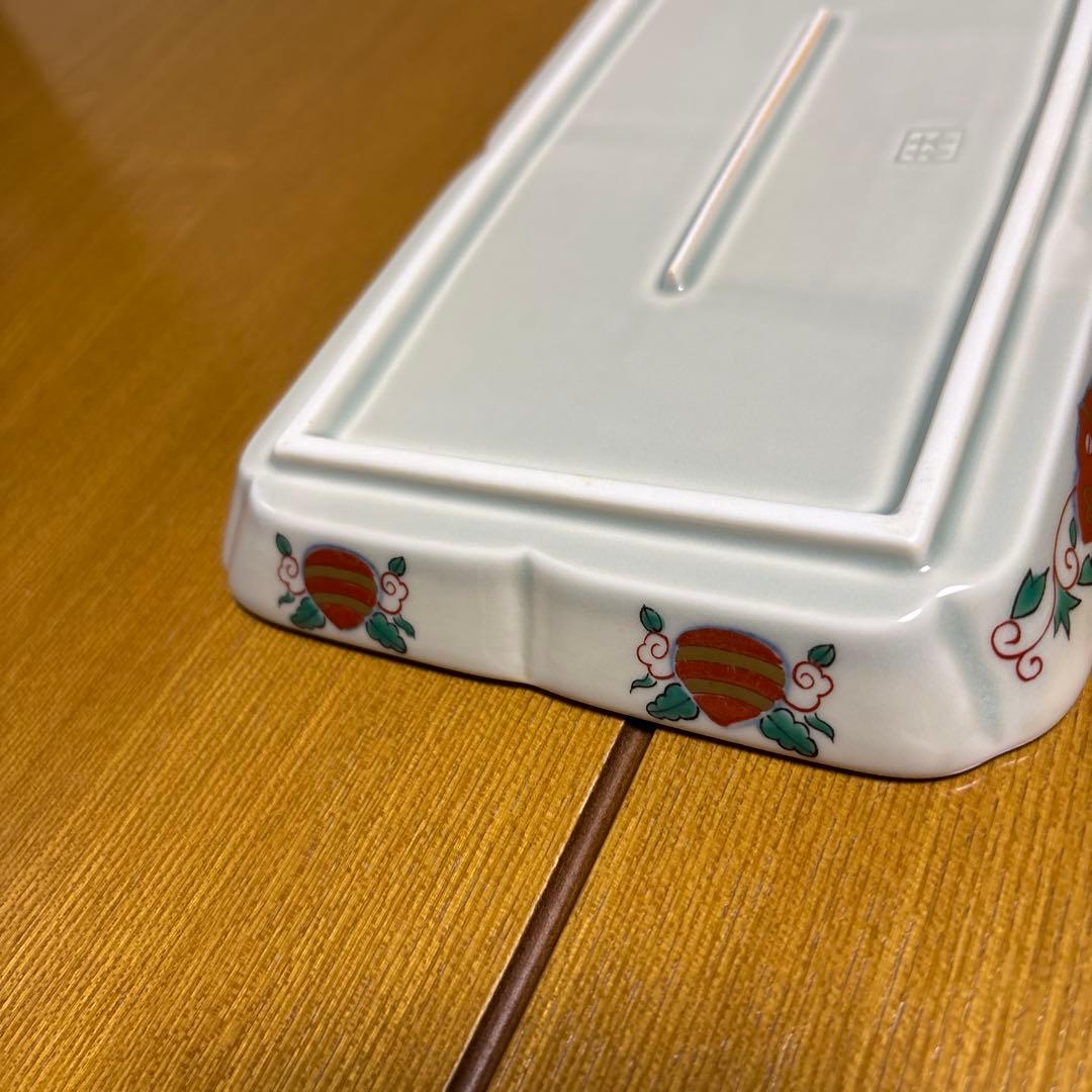 林九郎窯　焼物皿揃　献上色絵花地文　5枚　新品未使用