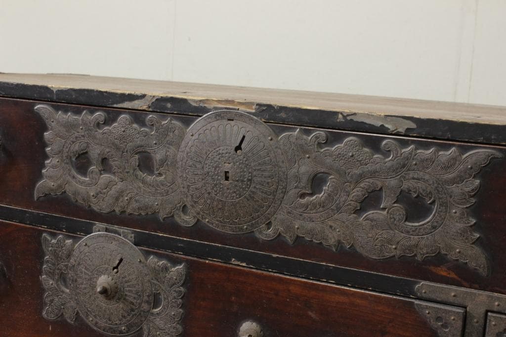 仙台箪笥 時代箪笥 欅 菊唐草 木瓜 金具 古家具 和箪笥 古道具 古民家 店舗