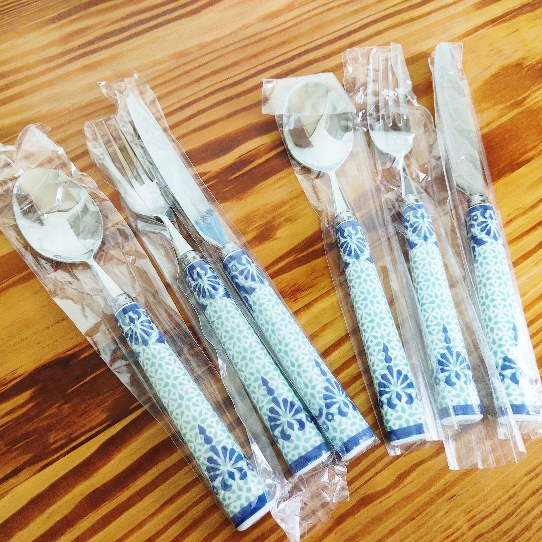 新品　ポーランド食器　カトラリー➁　チューリップ　計6点　スプーンナイフフォーク