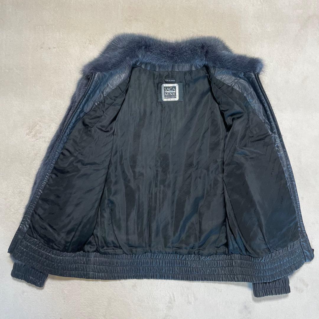 美品　SAGA MINK ジップアップ　ブルゾン　ジャケット　スウィングトップ
