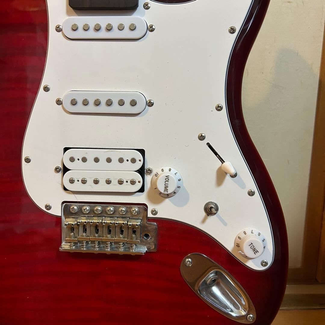 【美品】BUSKER'S ストラト HSS フレイムレッド エレキギター