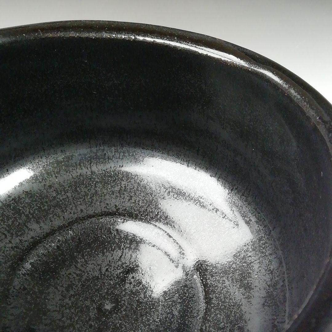 Ｔ５１４　茶碗　『黒茶碗』『龍窯　河村益弘 造』　共箱　抹茶碗　茶道具