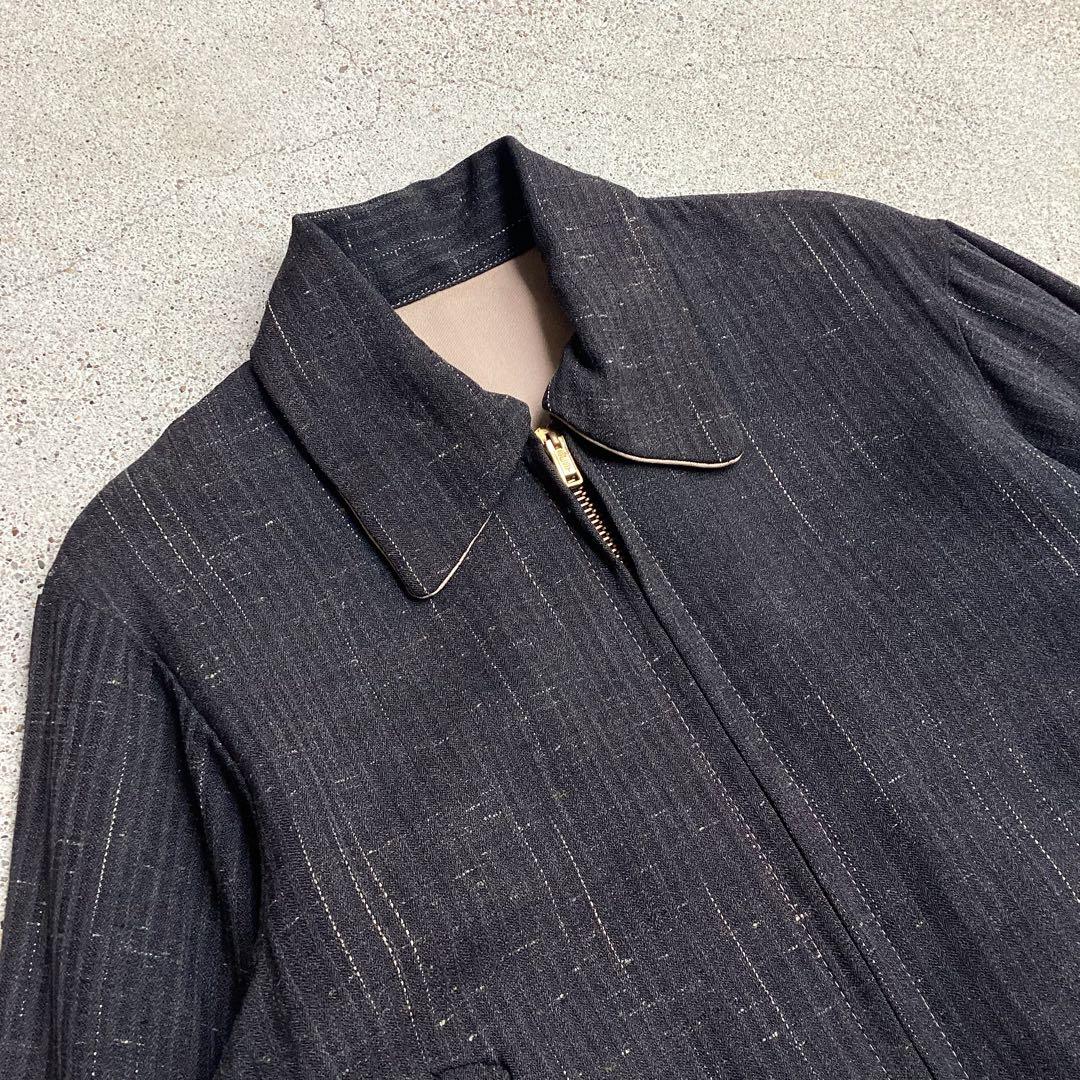 Kids 50s U.S.VINTAGE レーヨンギャバジンJKT 黒 カスリ