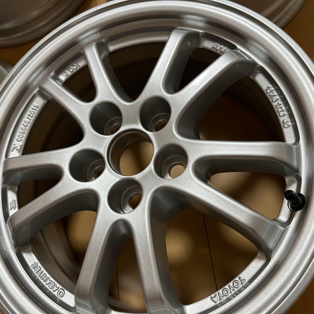 新車外し 50プリウス純正 15インチアルミホイール 美品4本組 美品