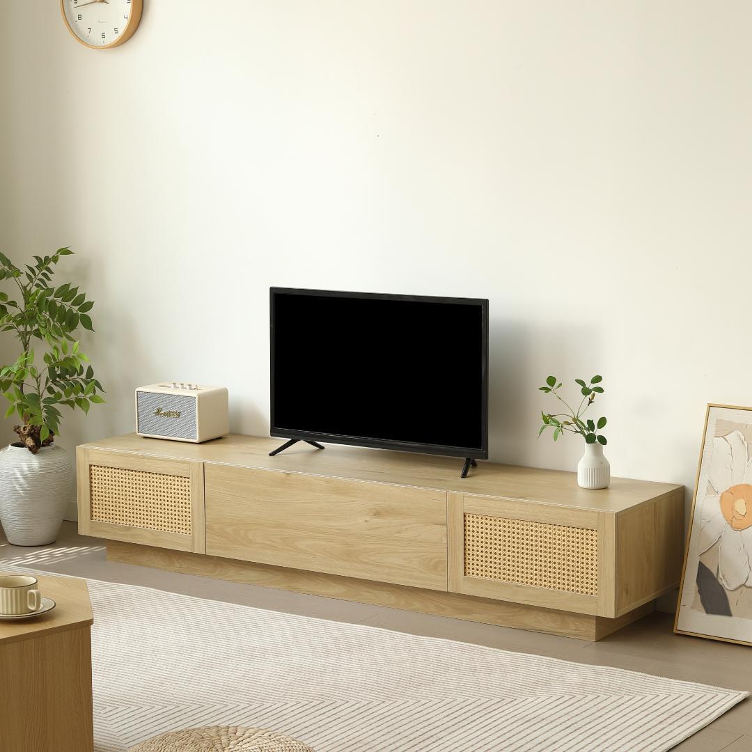 【幅180cm】テレビ台 ローボード テレビボード ラタン 北欧 NATURAL