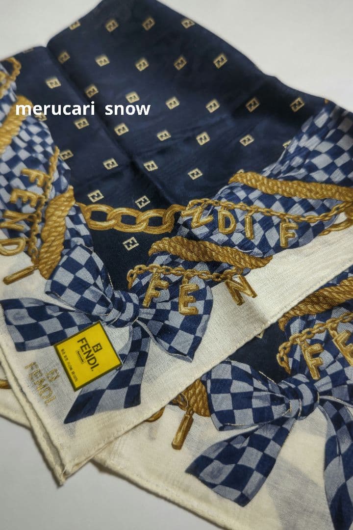 おまとめ3点　FENDI　ハンカチ　リボン　CELINE大判ハンカチ