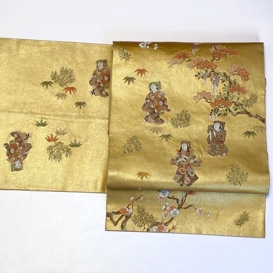 長嶋成織物 金泥箔 本金箔 袋帯 so310