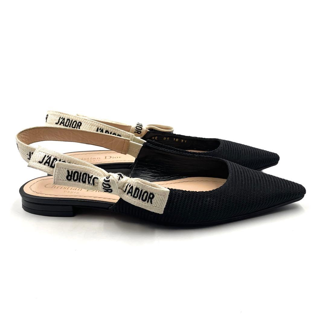 《超美品》Dior ジャディオール J'ADIOR スリングバック フラット 黒