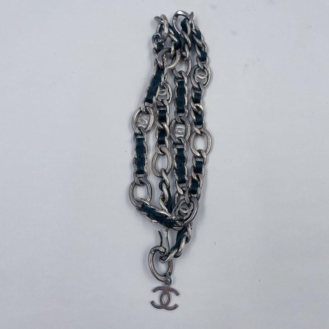 9EM106 CHANEL シャネル レザー チェーンベルト ヴィンテージ