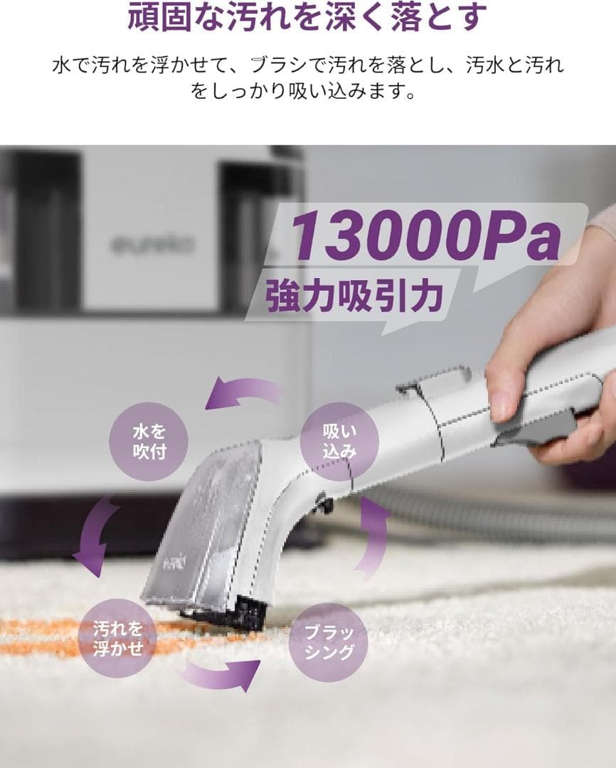 EUREKA リンサークリーナー　カーペットクリーナー 加熱式 布洗浄機