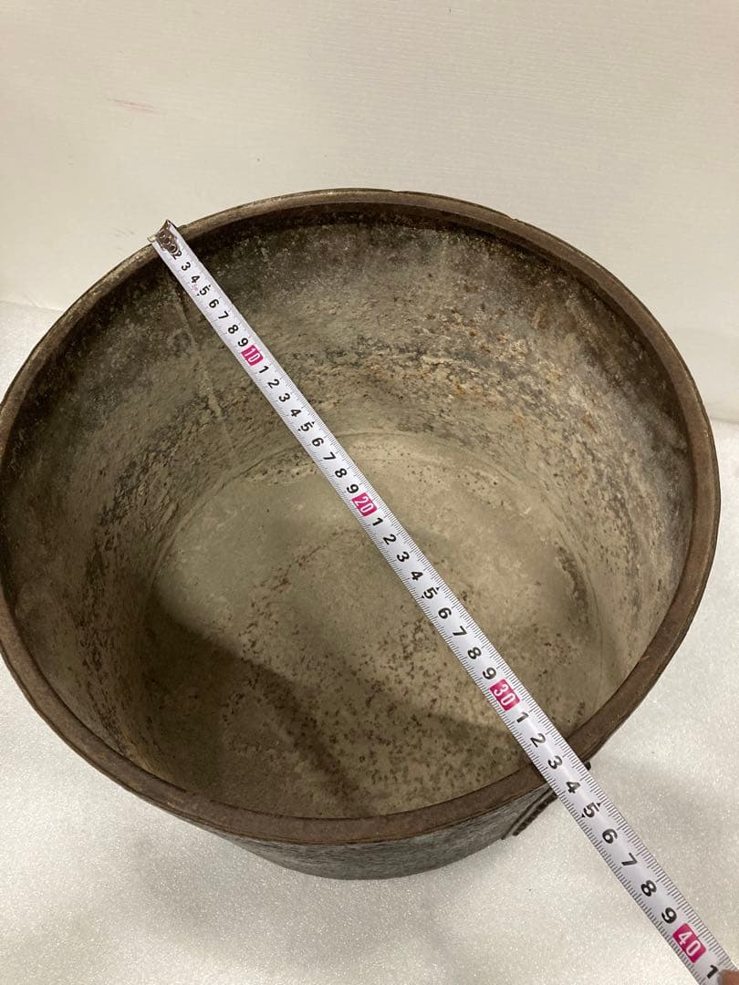 K)希少　時代物　レトロ　金塗り　火鉢　炭盆　鉄製　金属工芸　骨董品　古美術
