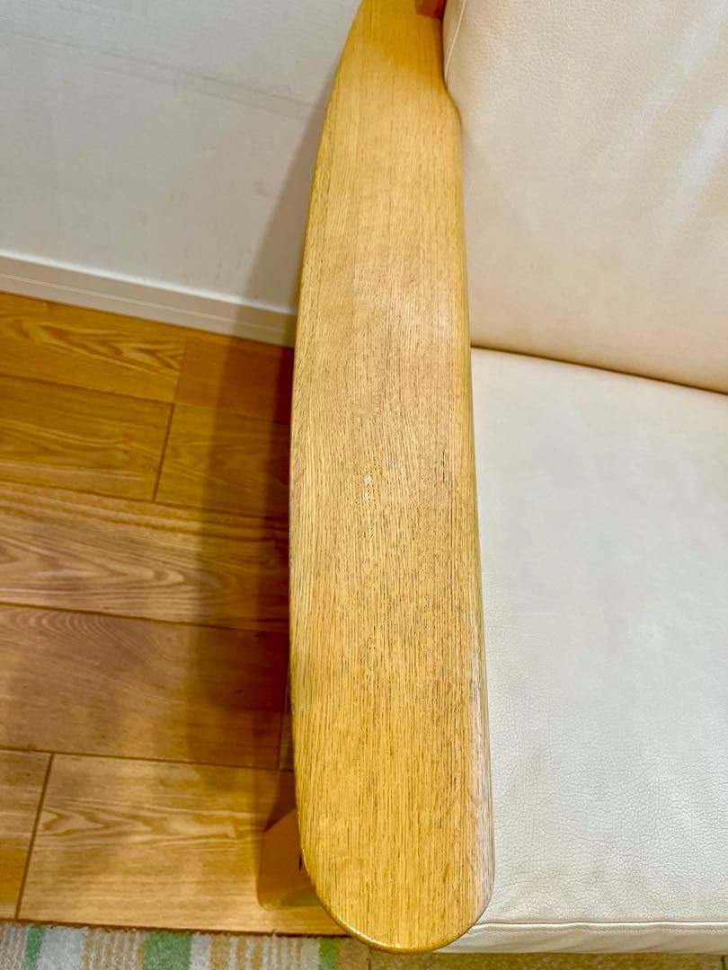 カリモク家具　2.5人掛ソファ　クリーム色