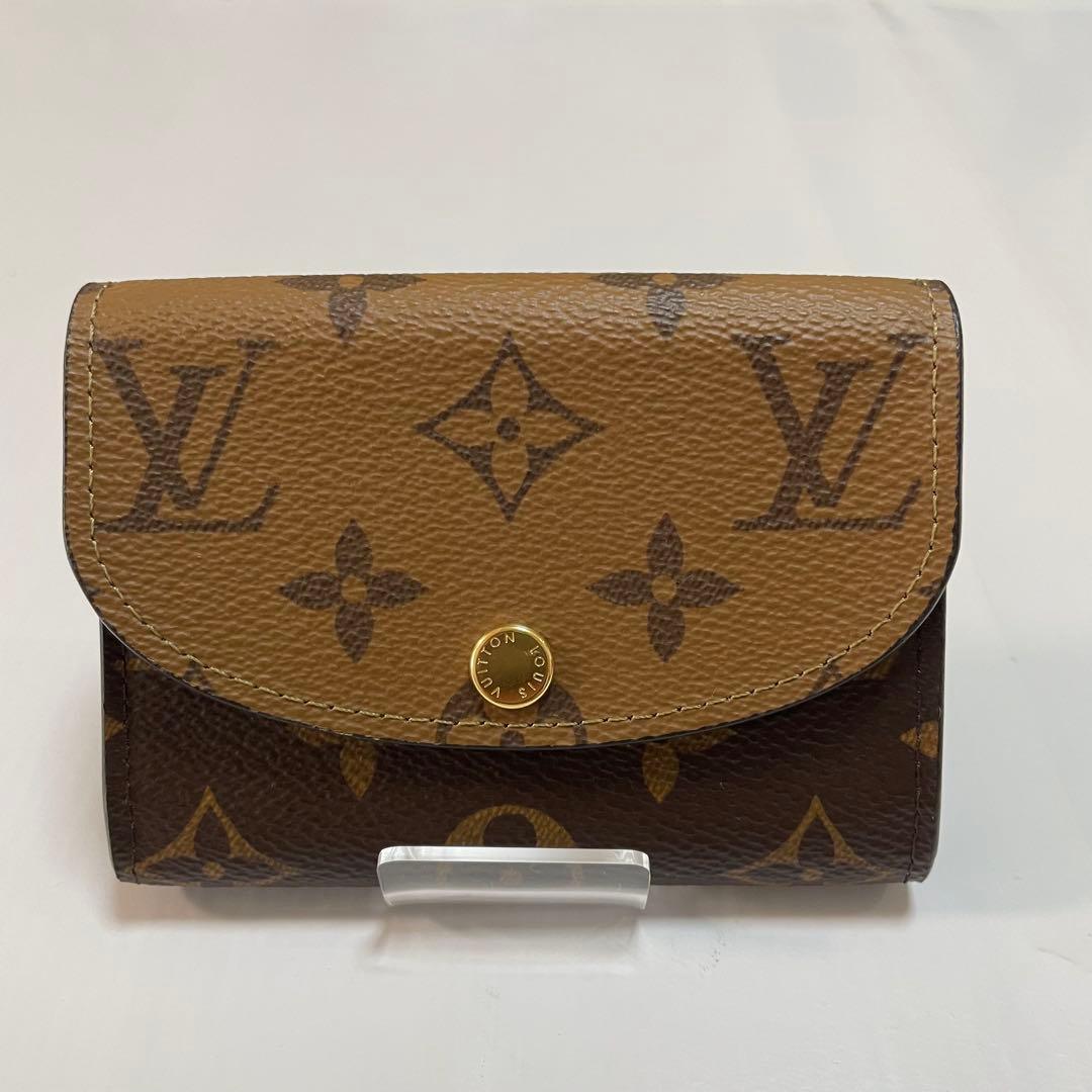 美品　ルイヴィトン　ポルトモネ・ロザリ　モノグラム・リバース　カードケース