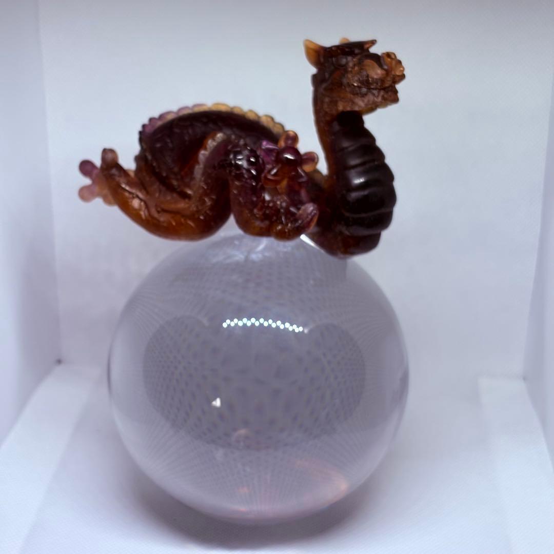 ドームフランス 本体新品同様 竜 龍 辰 ドラゴン 水晶玉 クリスタルガラス