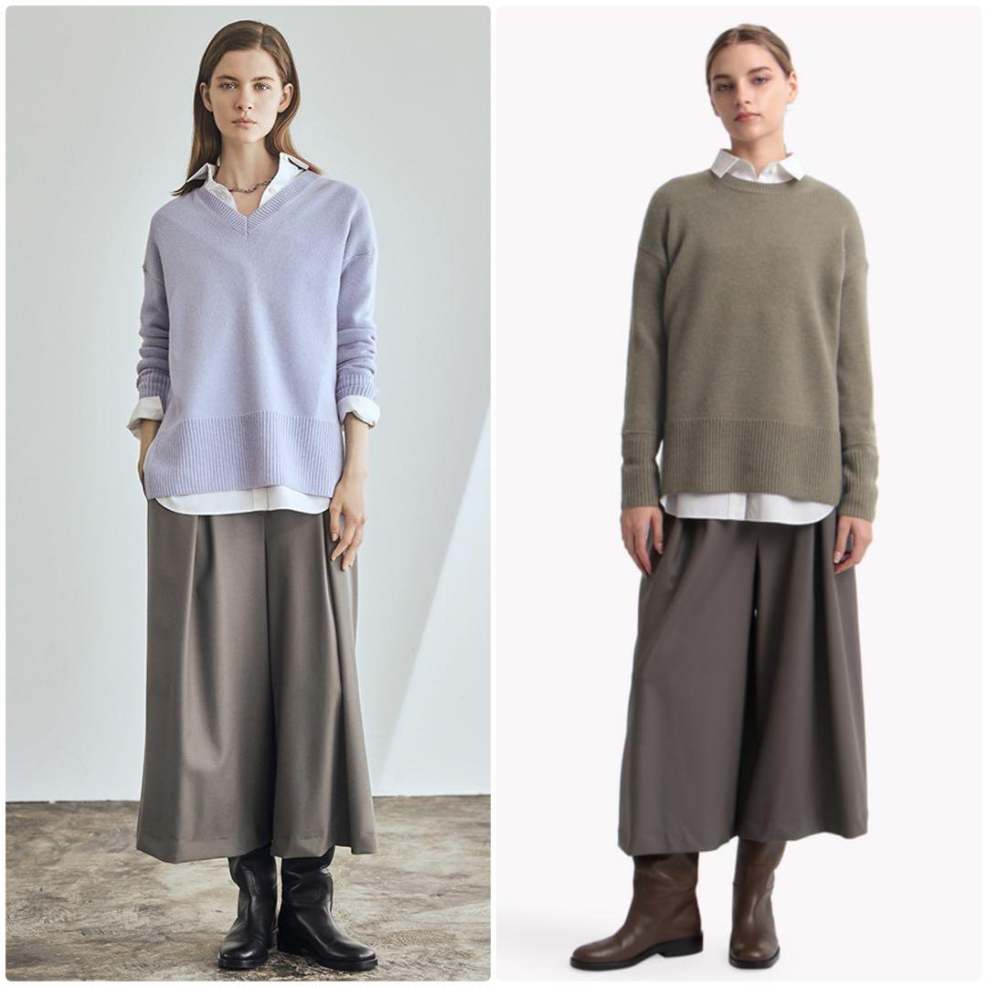 theory luxe 22AW New Saxonyワイドフレアパンツ　36