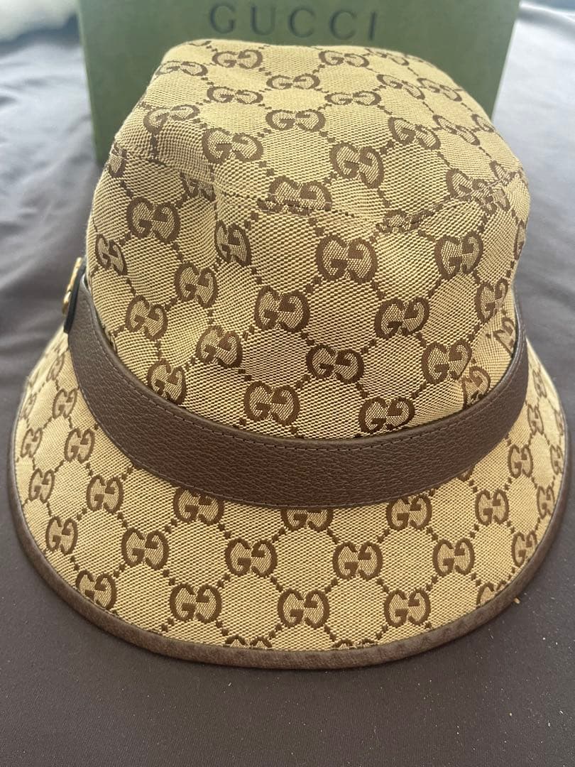 GUCCI バゲハ　GGモノグラム バケットハット　帽子　グッチ　キャンバス