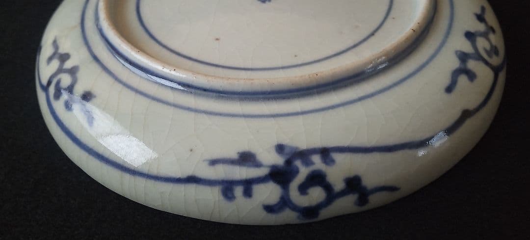 古伊万里　染付皿　鳳凰　松竹梅　中皿