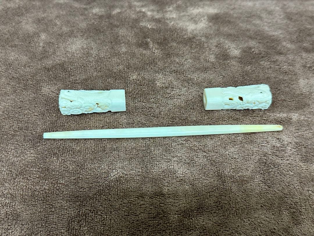 和装小物　アンティーク　鯨の歯　天然素材　細密彫刻　簪 かんざし 昭和レトロ