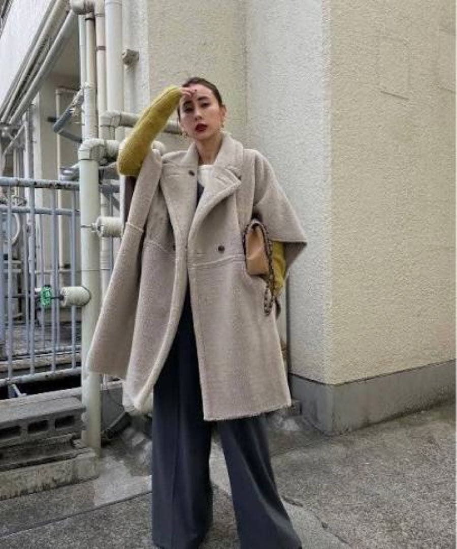 【美品】 Ameri VINTAGE リバーシブルボア ポンチョコート