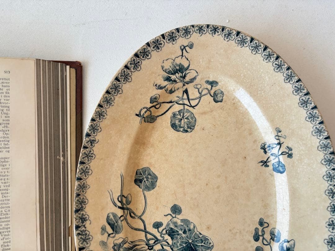 gien CAPUCHINES オーバル皿　古手　フランスアンティーク皿　ジアン