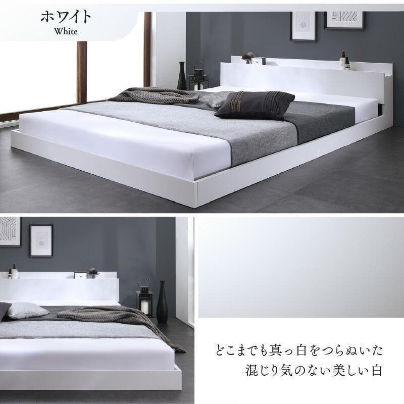 値下げ！新品 送料込 シングルベッド マットレス付 棚 コンセント付 db