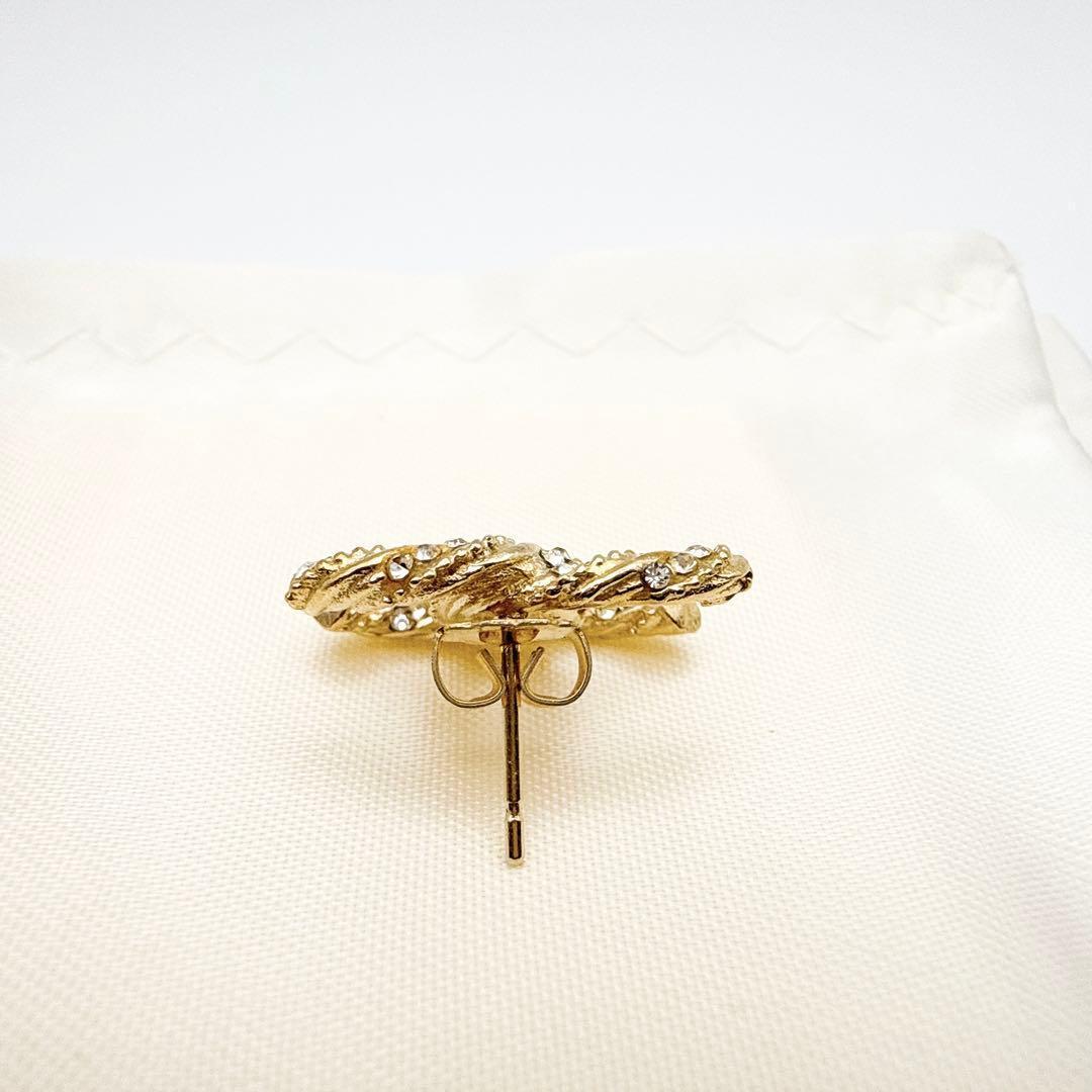 2928-1 美品✨CHANEL ピアス 片耳　ココマーク　ラインストーン