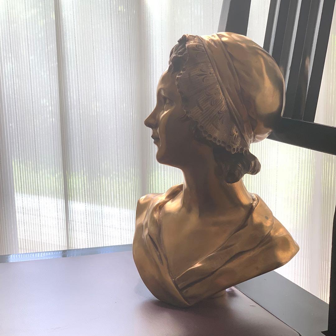 A. GORI ブラス製 女性胸像 約27cm