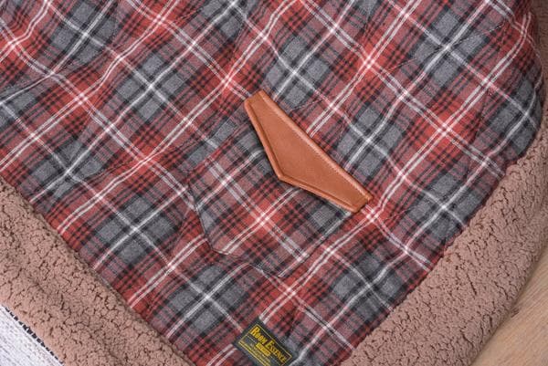 おしゃれ さらさら ポケット付き 正方形 こたつ布団 チェック柄 レッド