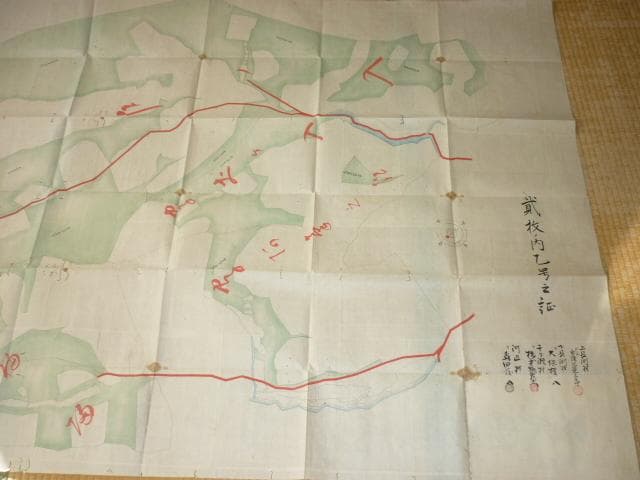極希少 1889年（明治22年◆東京府⇒神奈川県西多摩郡調布村成立の手書き古地図