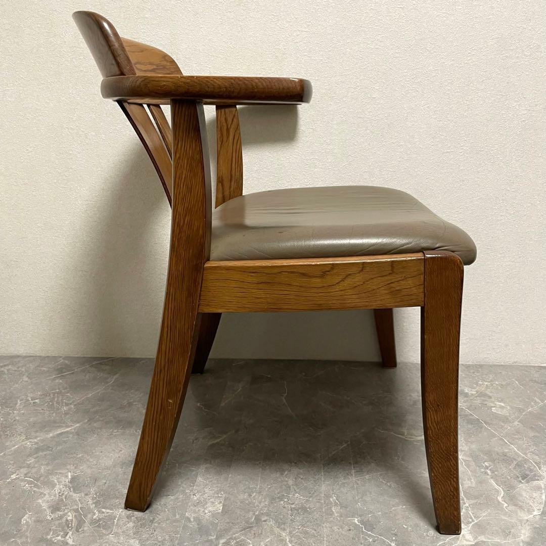 希少　辻木工　アームダイニングチェア① ヴィンテージ オーク無垢材 木製椅子
