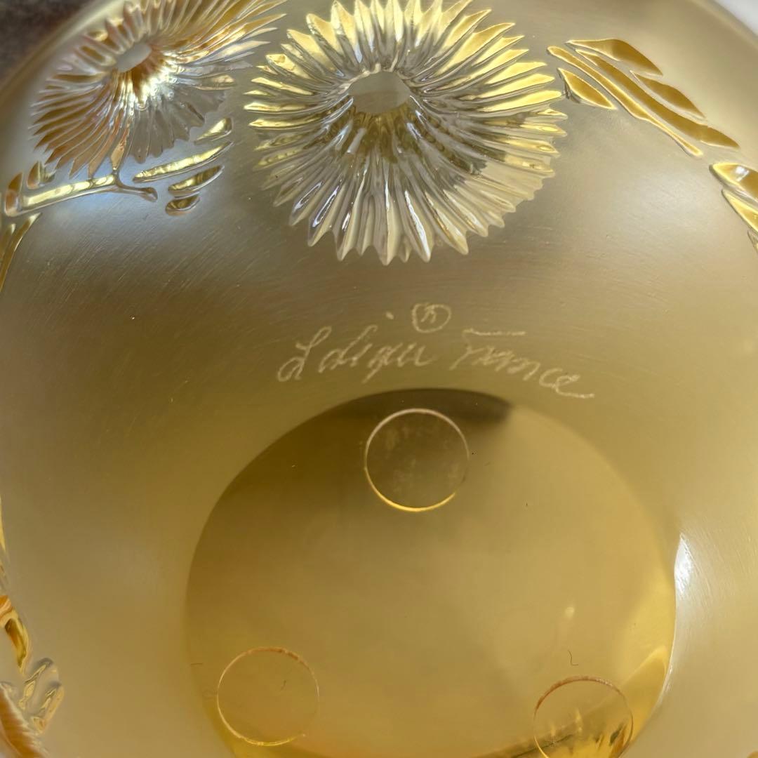 【レア美品 】LALIQUE アンバー ボウル 11cm China Mood