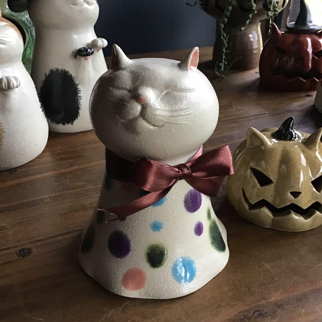 ハレハレ猫(白猫)＋猫かぼちゃランタン(オレンジ) ハロウィンセット