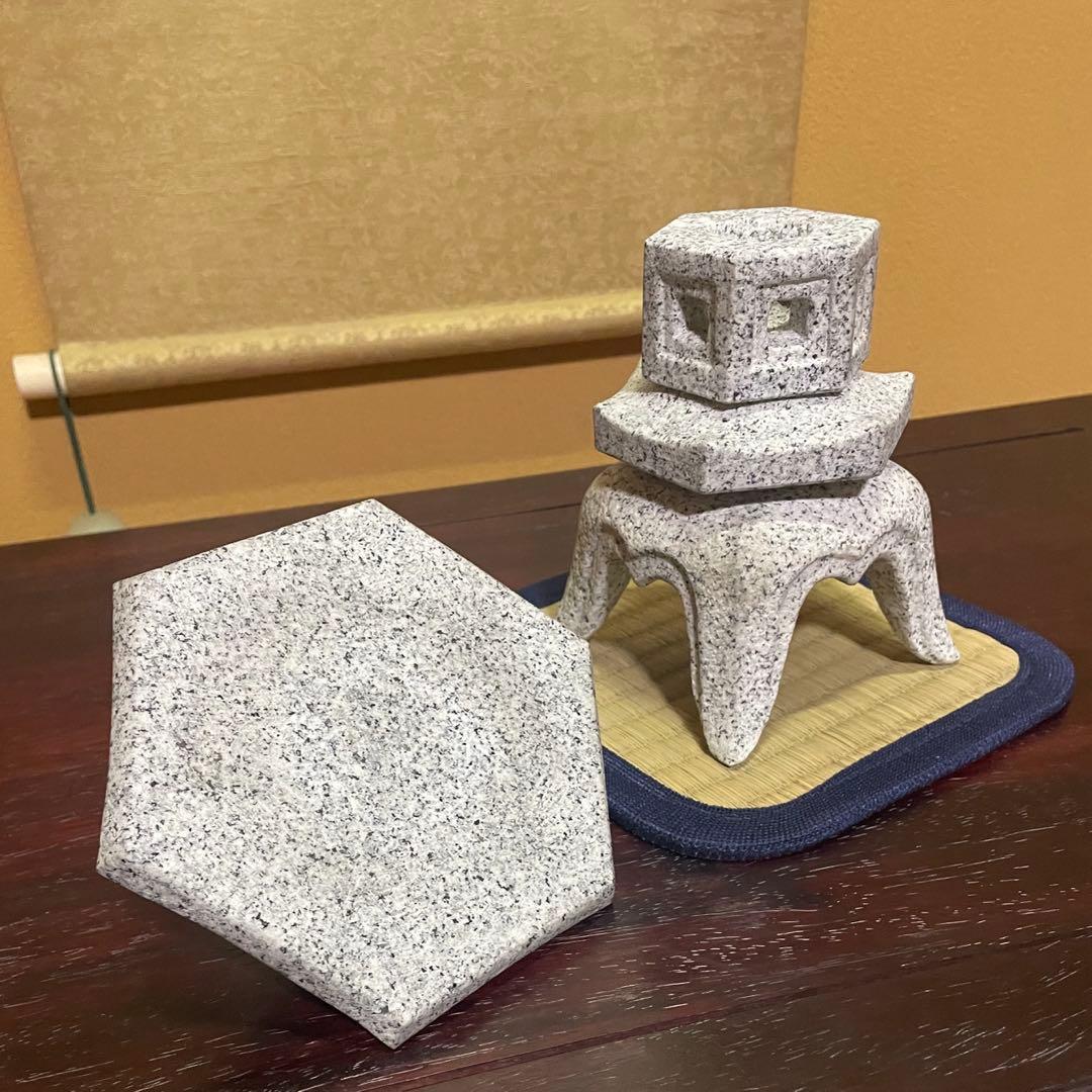 【灯篭】灯籠 トウロウ 雪見灯篭 白御影石 庭石 置き物 天然石 縁起物