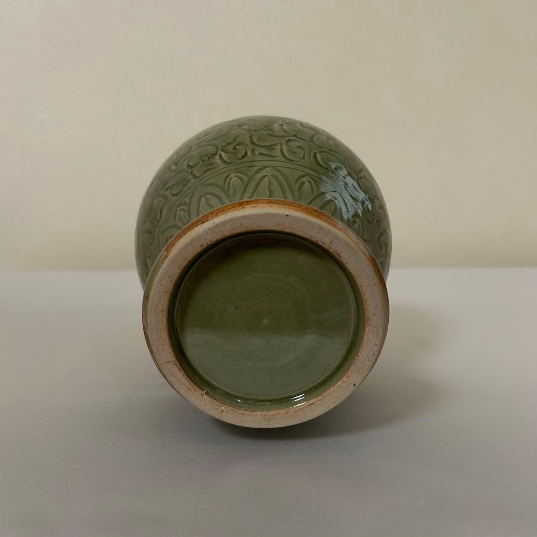 中国陶器 花瓶 壺 華台付き