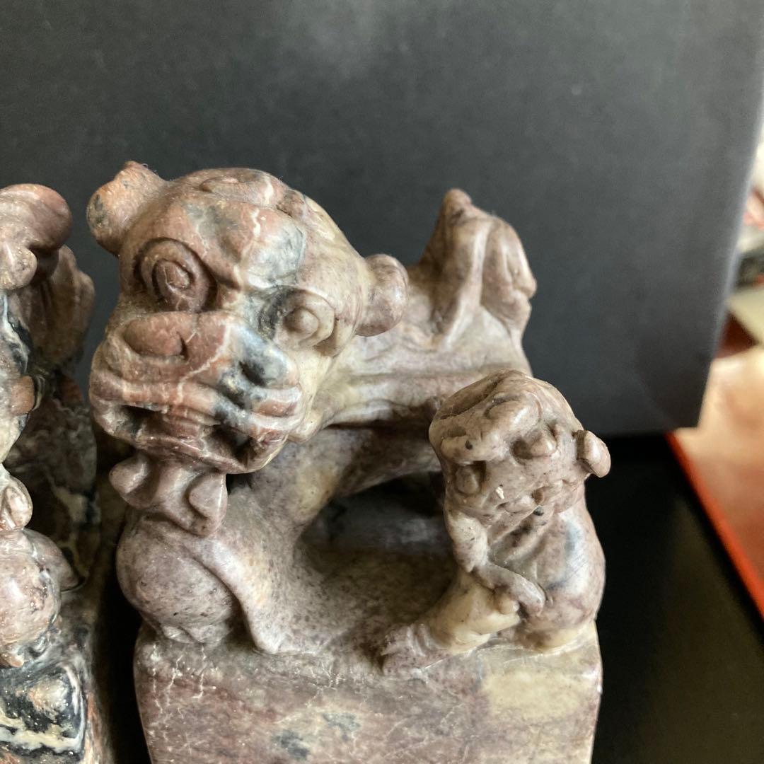 大型印材　獅子　一対　置物　古印　美術品