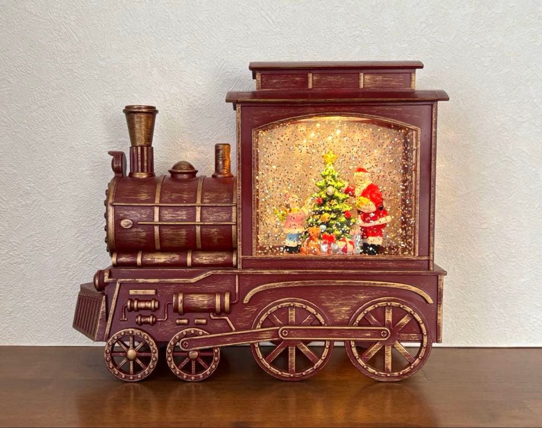 SALE✩.*˚クリスマス 機関車 LEDランタンメロディー付き スノードーム