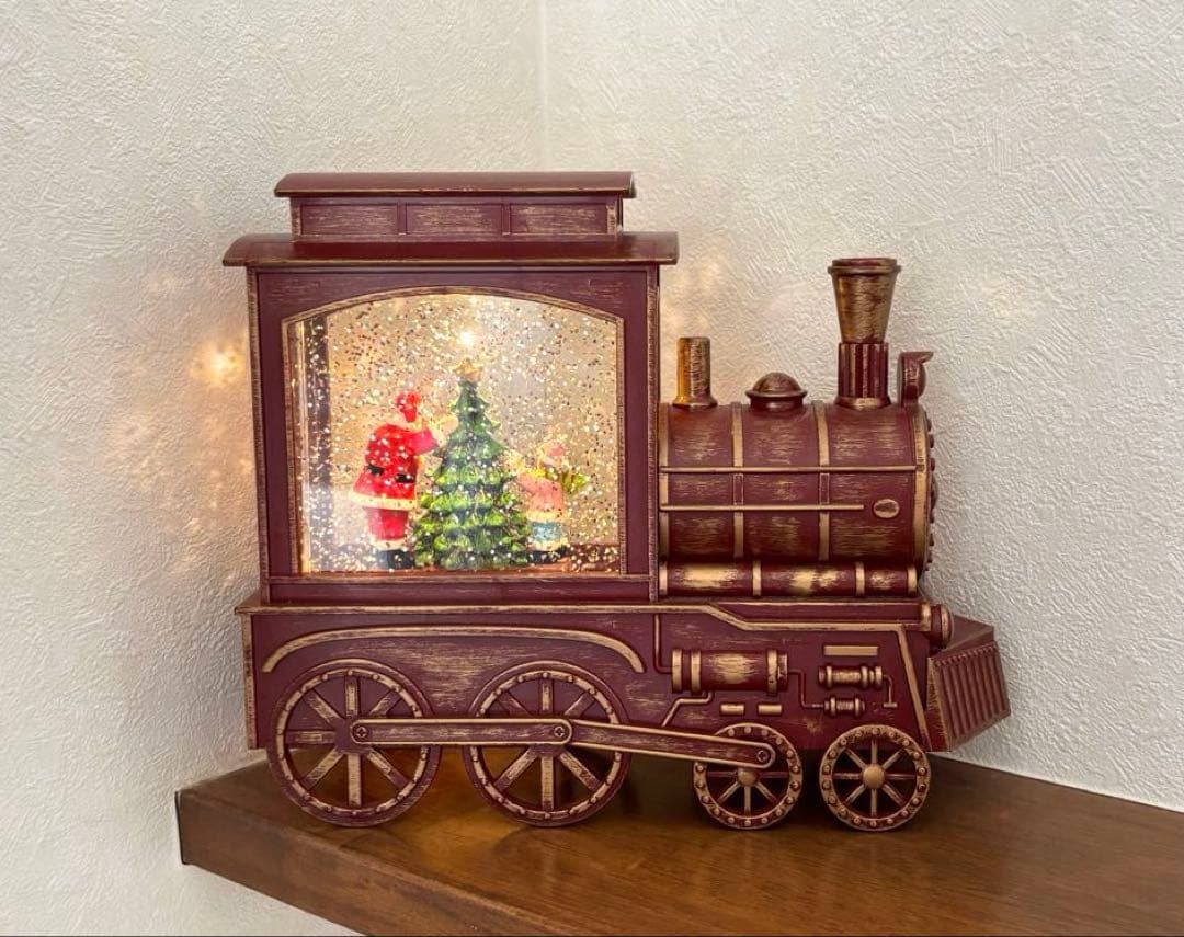SALE✩.*˚クリスマス 機関車 LEDランタンメロディー付き スノードーム